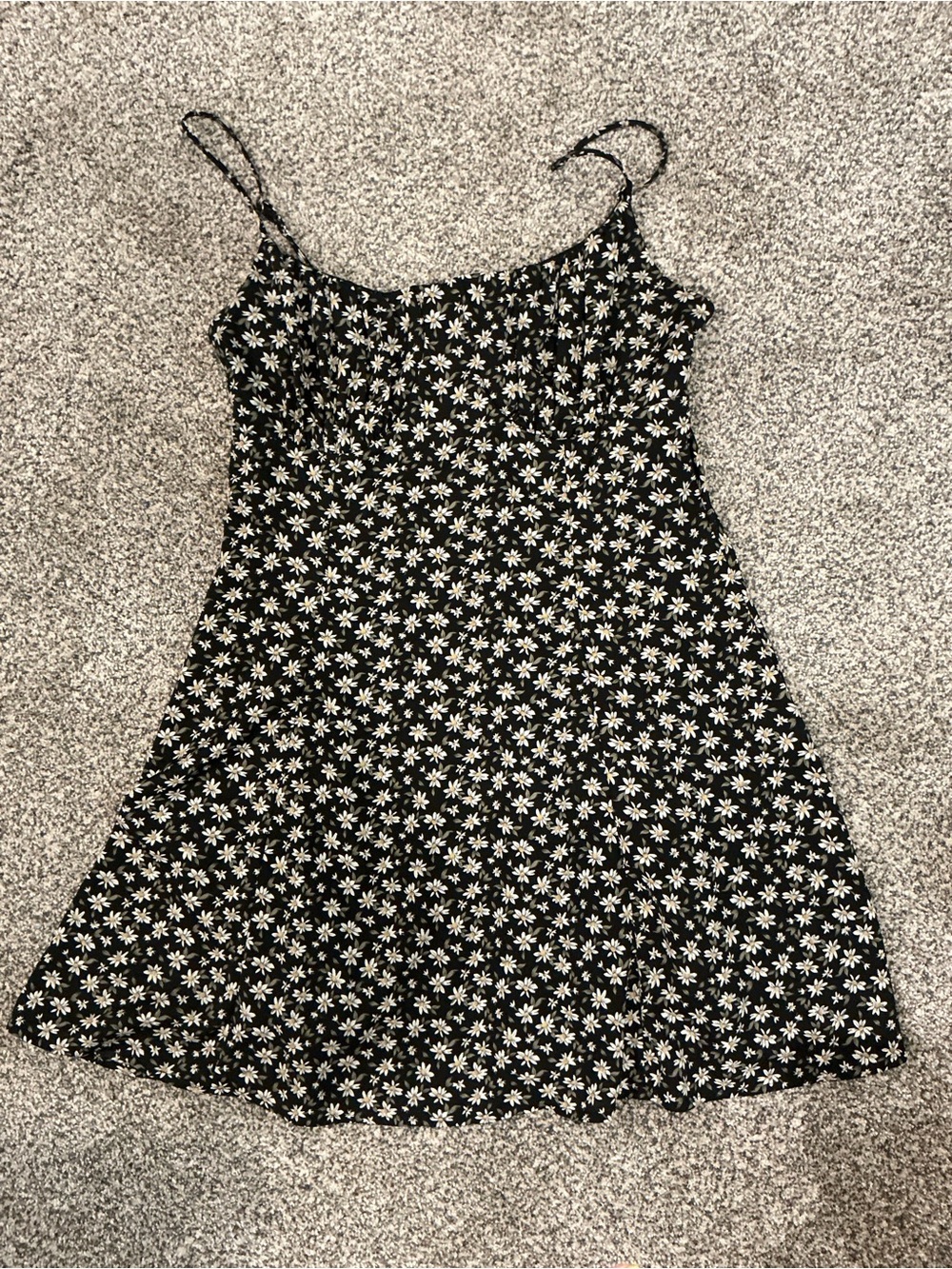Better Be Black Daisy Print Mini Dress